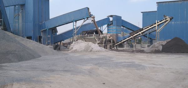 View of factory against clear sky