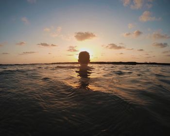 Scenic view of sunset over sea