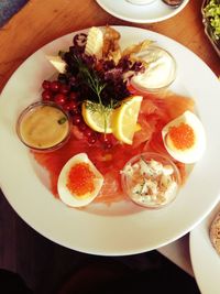 Close-up of food served in plate