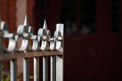 Close-up of metal fence