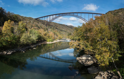 Bridge over river against sky