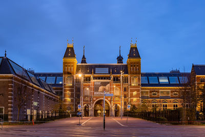 View of illuminated building at night