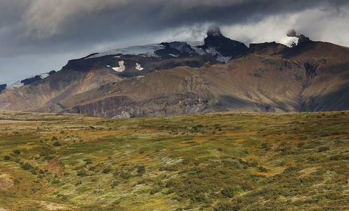 Scenic view of mountains against sky