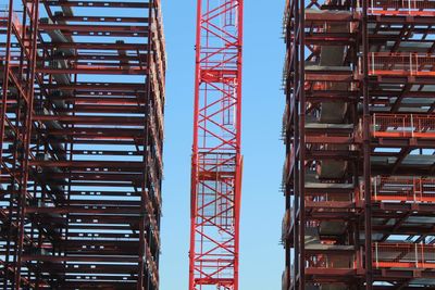 Low angle view of crane at construction site