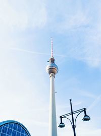 Low angle view of communications tower