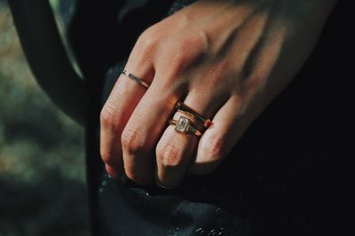 Midsection of woman with hands