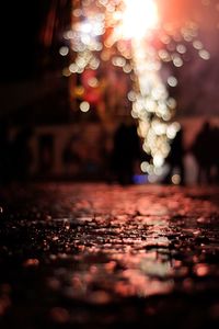 Defocused image of illuminated lights