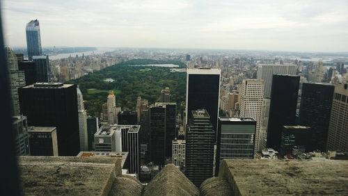 High angle view of central park in manhattan seen from rockefeller center