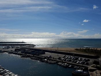 View of sea against cloudy sky