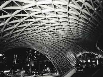 Low angle view of illuminated ceiling