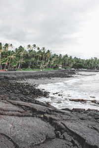 Scenic view of beach against sky