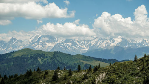 Scenic view of mountains against sky