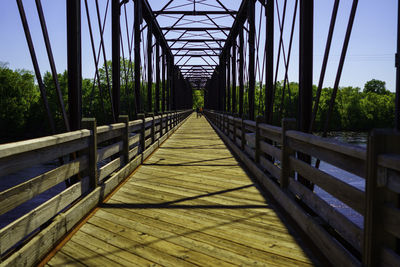 View of foot path bridge with diminishing perspective 