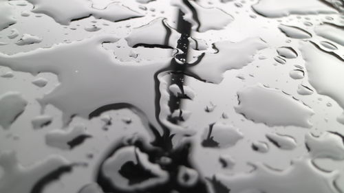 Close-up of water drops on ice