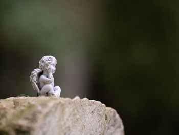 Close-up of statue against rock