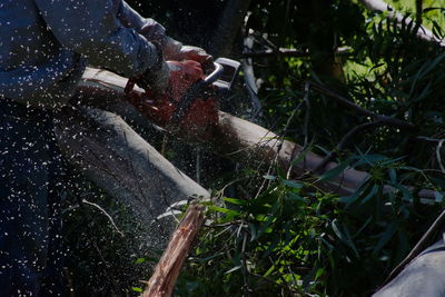 Man working on field