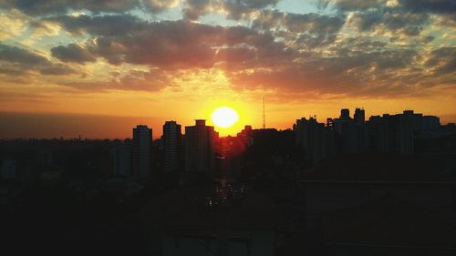 View of cityscape at sunset