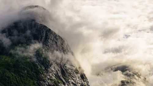 Low angle view of mountain against sky