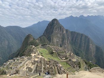 Panoramic view of mountain range against sky