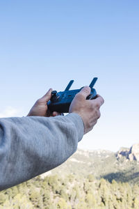 Hands on controller flying drone