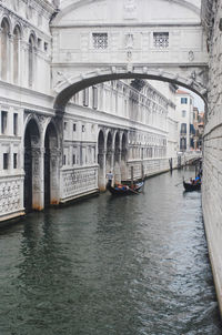 View of canal in city