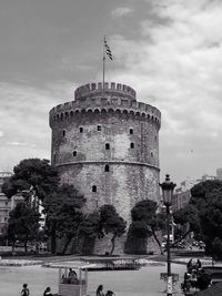 View of fort against cloudy sky