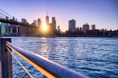 Bridge over river in city