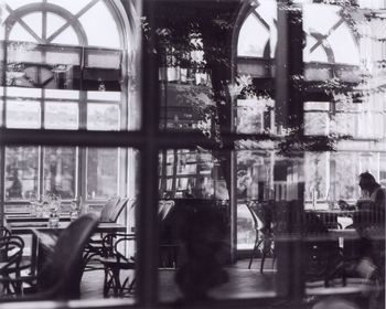 Chairs and table in restaurant