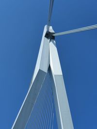 Low angle view of skyscraper against clear blue sky