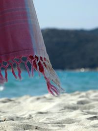 Close-up of sea against clear sky