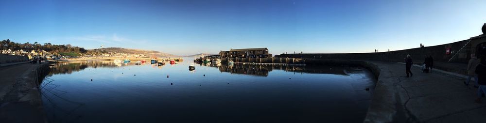 Reflection of built structure in water