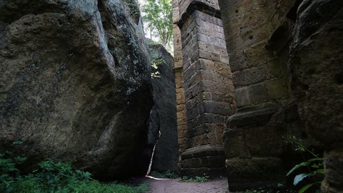 Low angle view of old ruin building