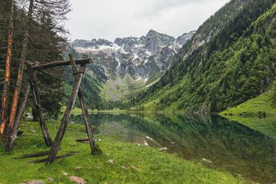 Scenic view of mountains against sky