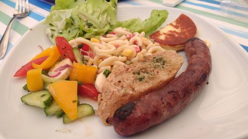 Close-up of meal served in plate