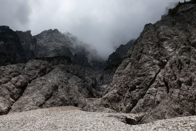 Scenic view of rocky mountains against sky