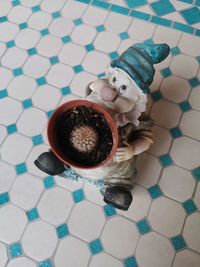 High angle view of stuffed toy on table