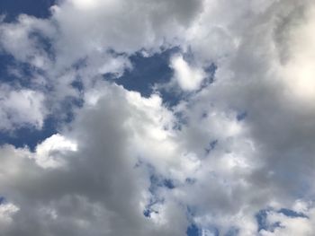 Low angle view of clouds in sky