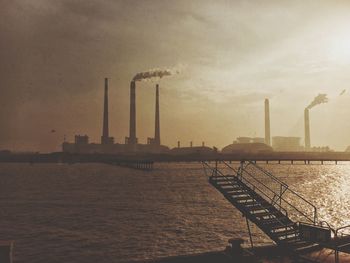 View of built structure at sunset