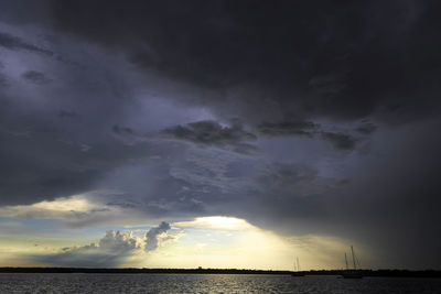 Storm clouds over sea