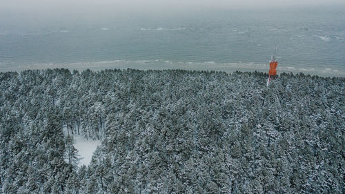 High angle view of sea shore