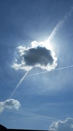 Low angle view of vapor trail in sky