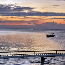 Scenic view of sunset over sea