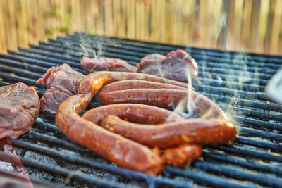 Close-up of food on table