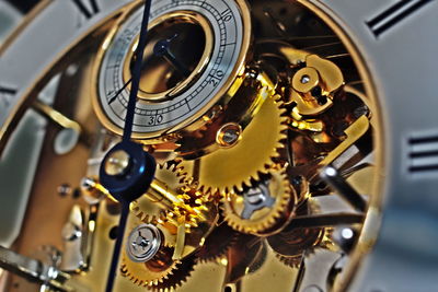 Close-up of clock machinery