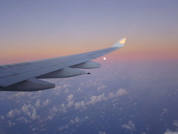Aerial view of cloudscape against sky during sunset