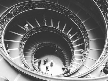 High angle view of spiral staircase