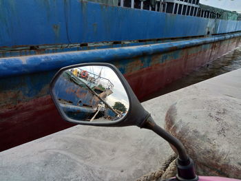 High angle view of abandoned boat