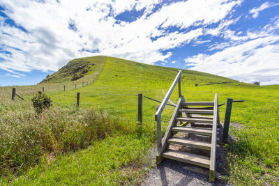 Scenic view of field against sky