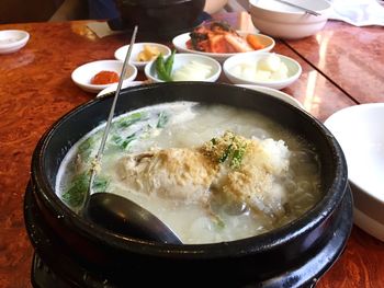 Close-up of served food
