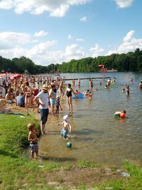 Tourists enjoying in park